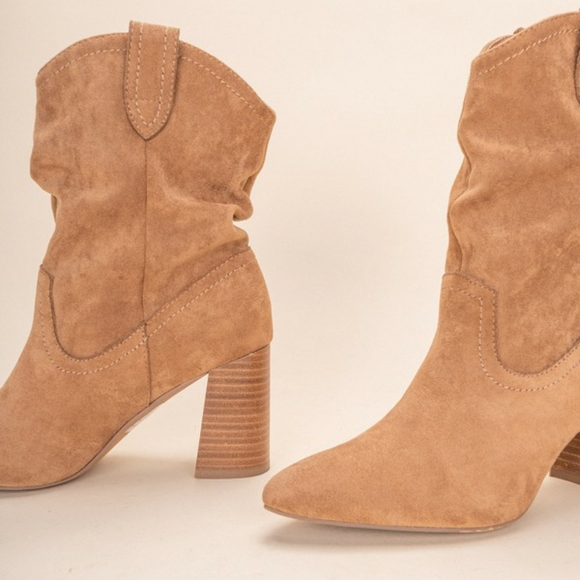 Western Faux suede Ankle bootie - Picture 7 of 8